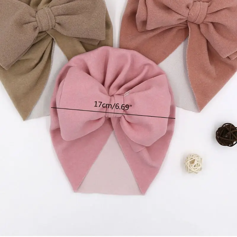 Girls Big Bow Turban Hat Newborn Photography Props Infant Baby Beanie image 6