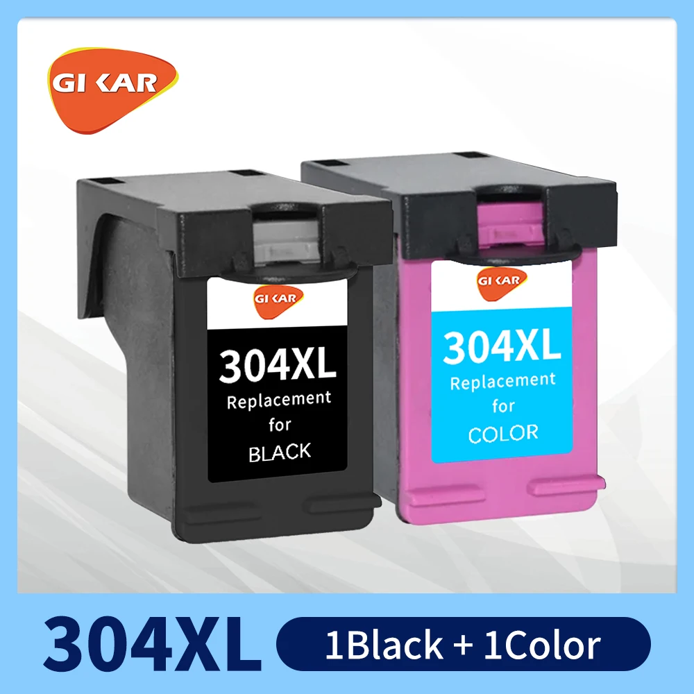 GIKAR  hp 304XL Ink cartridge Compatible for HP 304  304XL  Deskjet ENVY Officejet 2600 2630 3723 3724 3730 3732 3752  Printer