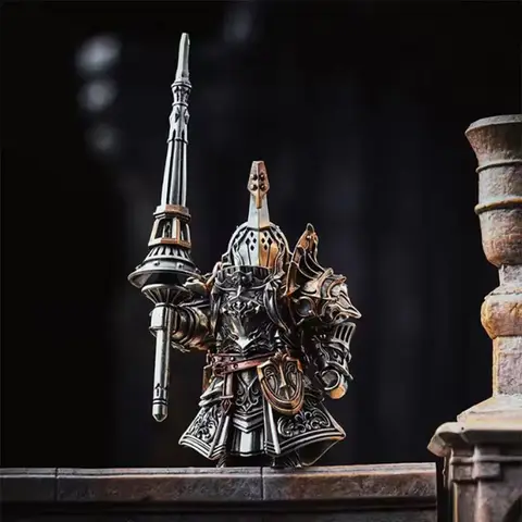 Bastion Knight Roland Figurine Magnetic Assembling With Siegebreak Lance Miniature Statue Armor Figure Collectible Desk Ornament