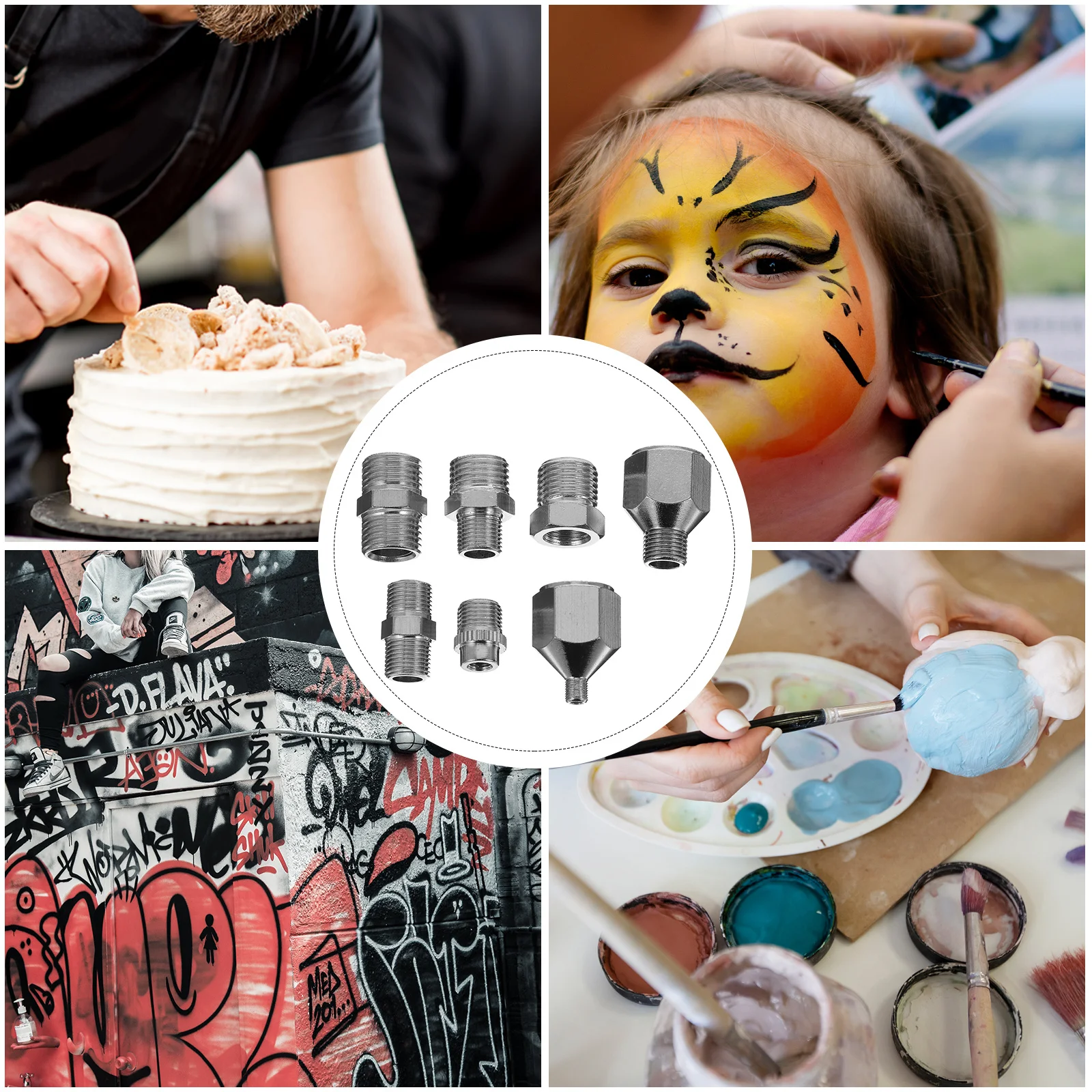 محول تركيب البخاخة العالمي 7 قطع توصيل سريع لخرطوم ضاغط الهواء