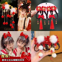 Red bow crown hair clip for little girls Red bow ribbon hair clip