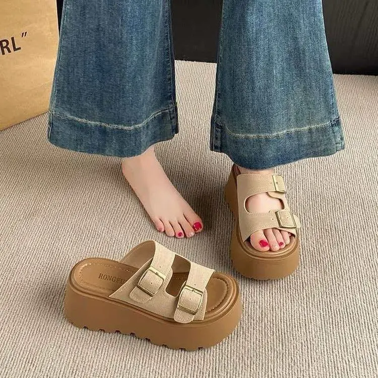 2026 Neue modische Strandschuhe mit weicher Sohle, coole Plateau-Slipper für Damen für den Sommer im Freien – Detail 4