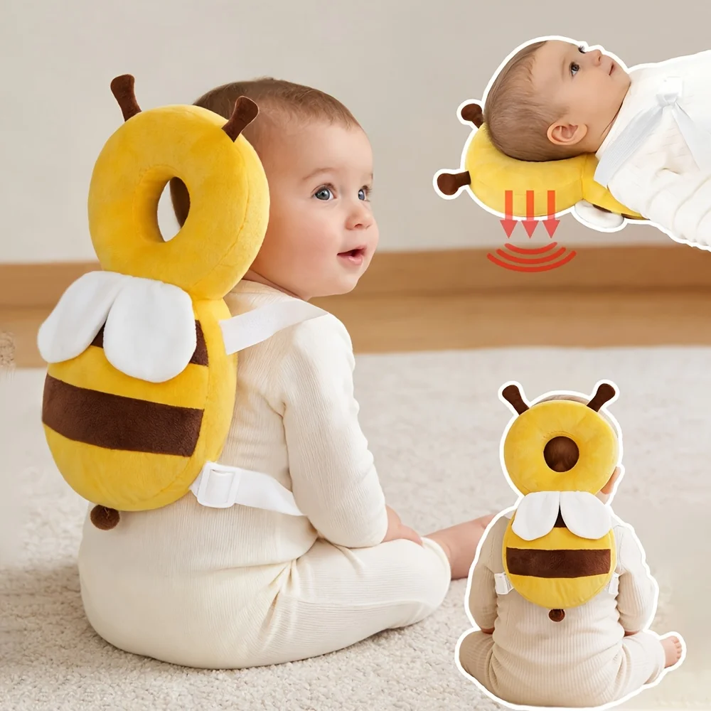 A Bee-Shaped Baby Head Protection Pad, a Head Protection Pillow Specifically Designed for Infants, a Soft and Breathable Safety Pad Suitable for Learning to Sit, Crawl, and Walk