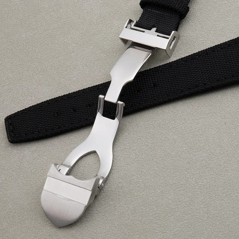 Универсальный черный нейлоновый кожаный ремешок высокой плотности, 20 мм, 21 мм, 22 мм, ремешок для часов, раскладывающаяся застежка для ремешка Tudor IWC