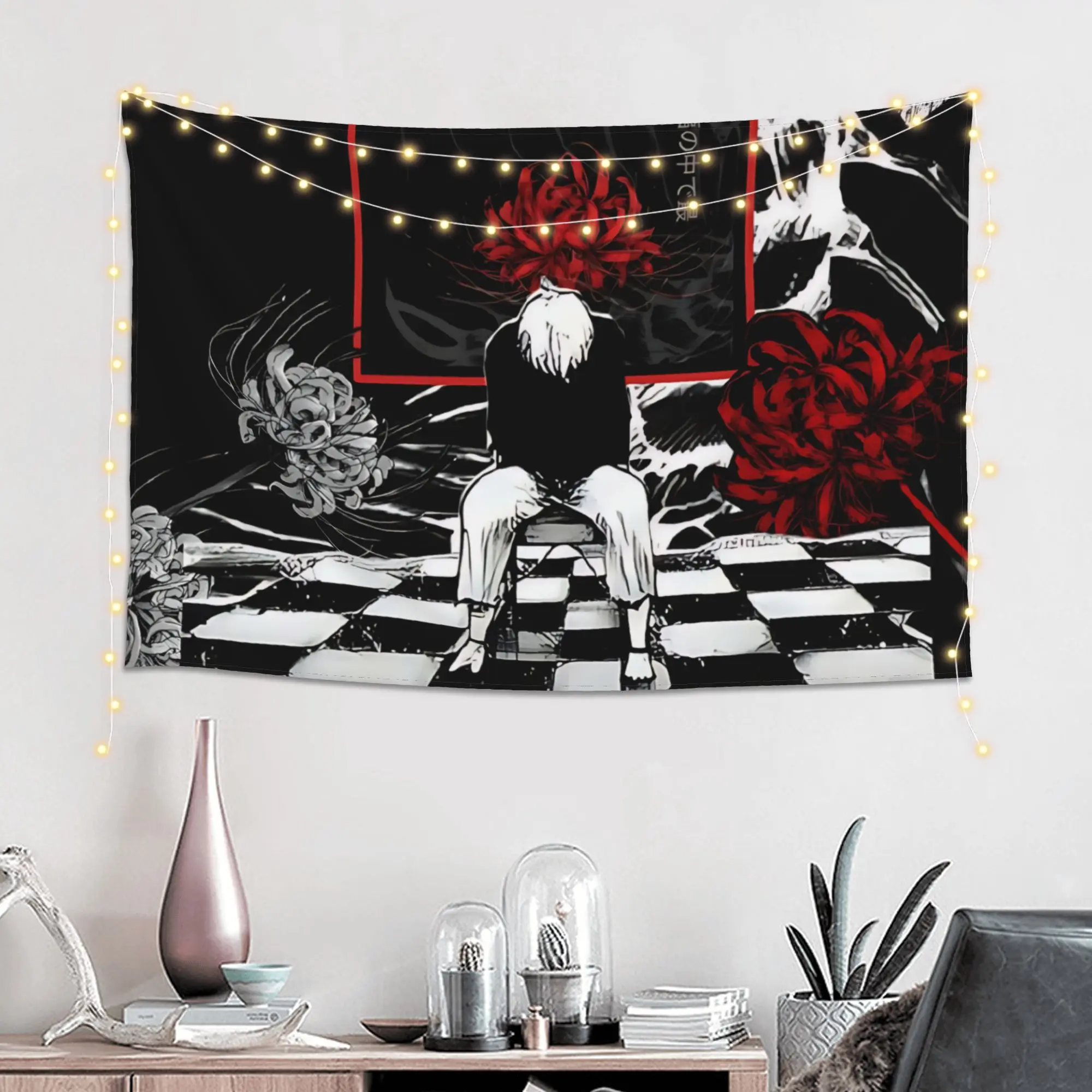 Customized Halloween Tokyo Ghoul Kaneki Cutecore Tapestry  Wall Hanging Blanket Tapestry Home Decor Items Wall Decorations