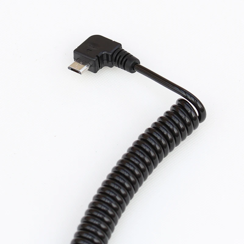 25cm Spring Coiled USB 2.0 Male to Micro USB Data Sync Charger Cable