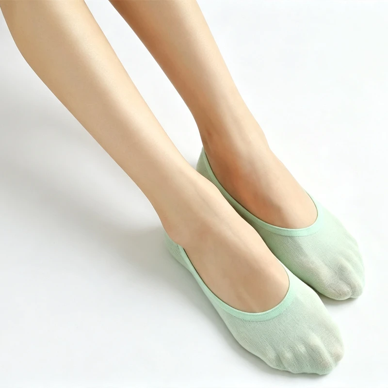 3 Pairs Women No Show Socks Summer Ultra Thin Breathable Non Slip Sock Slippers Casual Magic Candy Color Invisible Velvet Socks