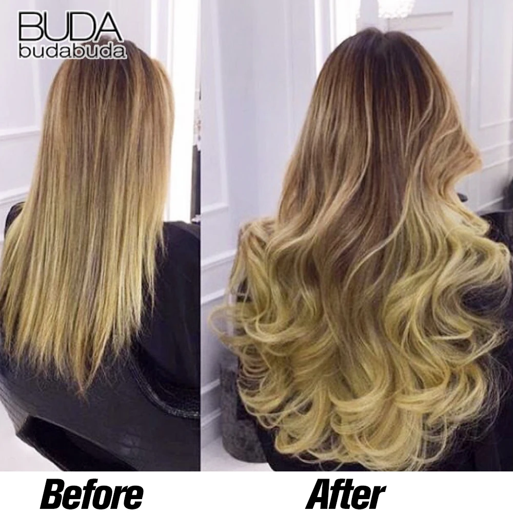 Extensiones de cabello largo y rizado para mujer, 5clips, resistente al calor, 22 pulgadas, mezcla de colores, Rubio