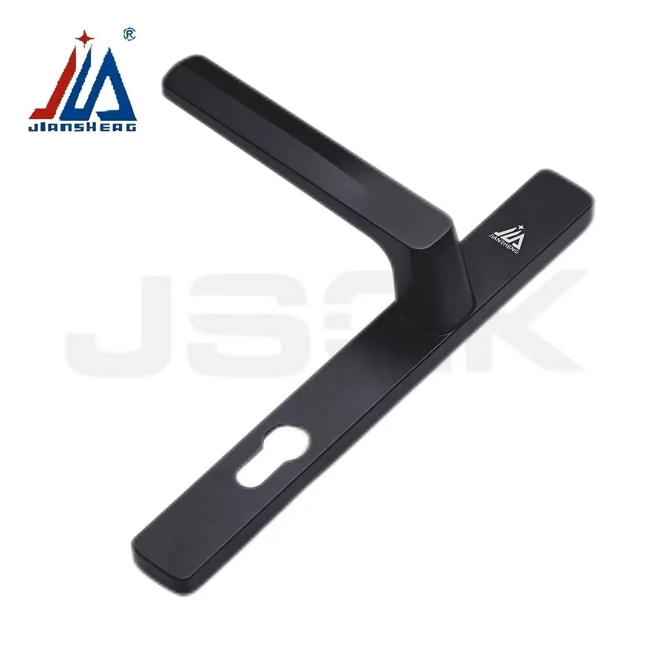 

방문손잡이 Wholesale 85 black aluminum square Lever Door Handles Lock with plate for aluminum door knobs room kitchen bedroom