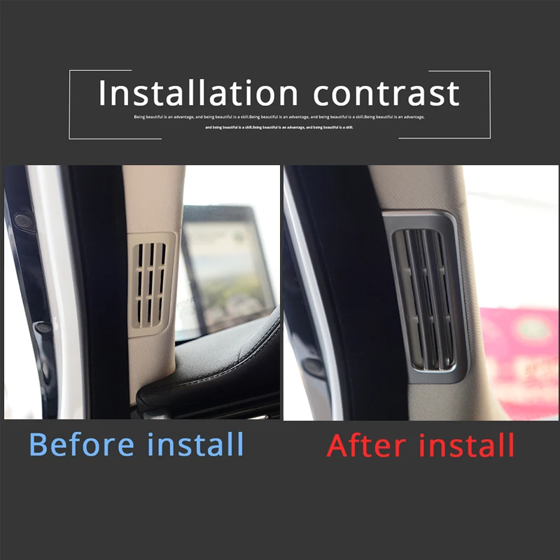 For Land Rover Range Rover Evoque 2012-18 Car A-pillar air outlet decorative frame sticker ABS Silver Interior Accessories 2 Pcs