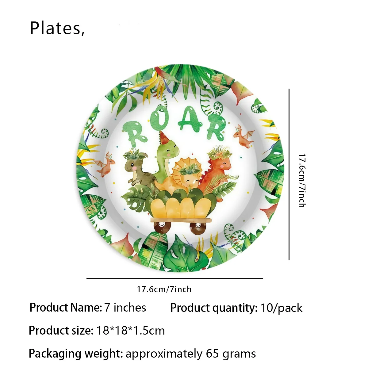 7/9inch Dino Paper Plate Birthday Party Decoration Dino Cups Cardboard Dinosaur Plates and Glasses Baby Shower Dino Party Favors view 4