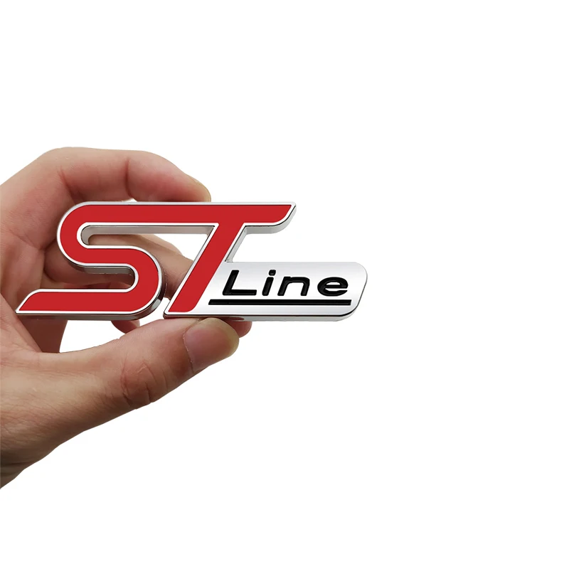 3D Metal ST LINE Front Grille Sticker Car Head Grill Emblem Badge Chrome Sticker for FORD FIESTA FOCUS MONDEO Auto Car Styling