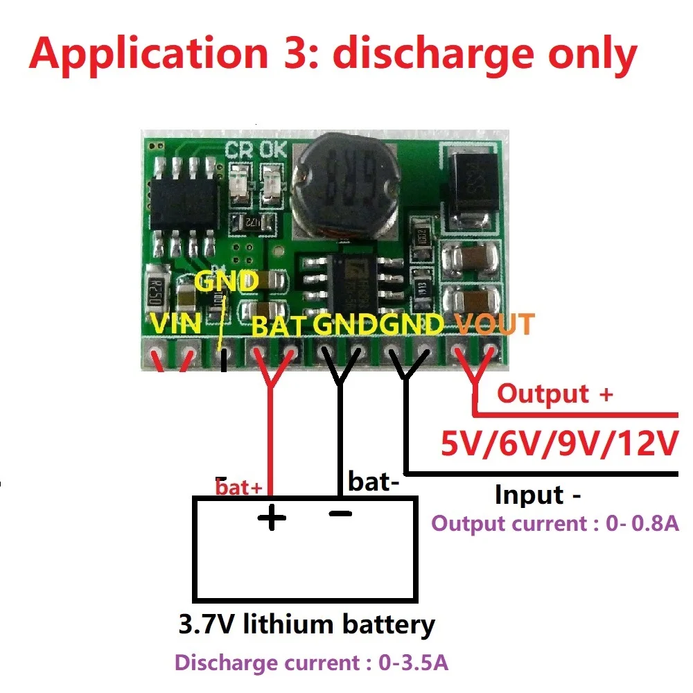 3.7V 4.2V Charger & 5V 6V 9V 12V Discharger Board DC DC Converter Boost Step-up Module UPS diy Li-lon LiPo lithium battery