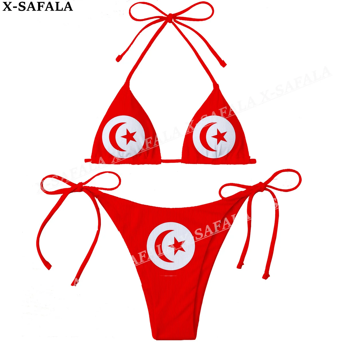 

Tunisia Country Flag 3D Print Women Micro Sexy Bikini Bra Set Summer Beachwear Sexy Beach Two Pieces Bathing Suits Swimwear