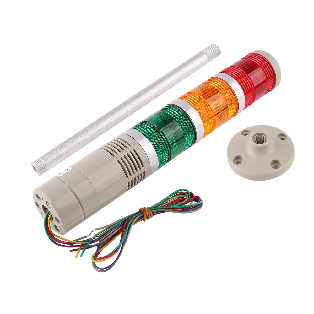 DC 12V 24V 110V 220V Industrial Tower Signal warning Steady Flash Light LGP-505 LED indicator lamp With Buzzer