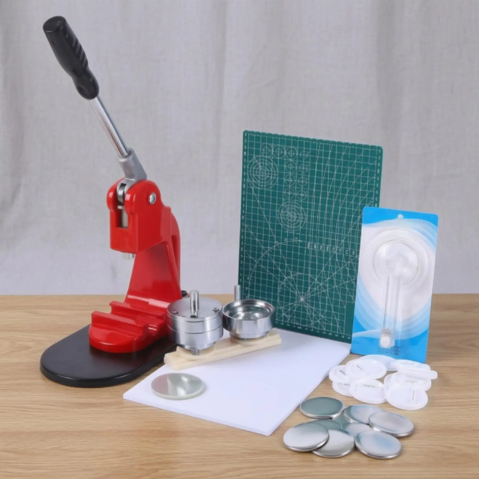 Manual pinMaking Machine Tabletop Button Maker Machine with Interchangeable Compact Button Press with Interchangeable