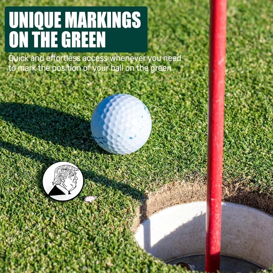 علامة كرة جولف مضحكة مع مشبك قبعة مغناطيسي، علامة كرة، مشبك قبعة، إكسسوارات جولف، هدية رائعة للرجال والنساء