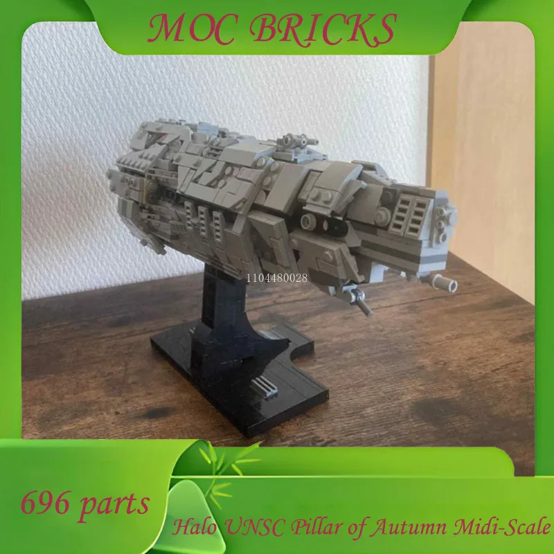 

Пользовательские 696 шт. космический корабль Battle Halo UNSC колонна осени миди-масштаб космическая война военная модель MOC DIY модель рождественские игрушки подарки