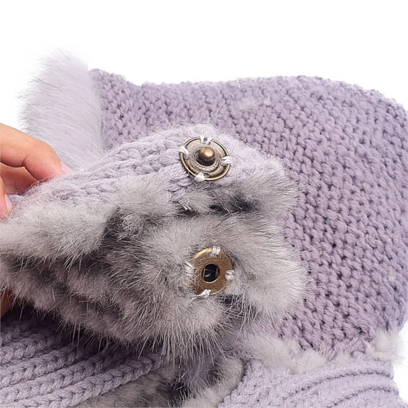 وشاح وقبعة جديدة من الفرو لحماية الأذن الدافئة للنساء