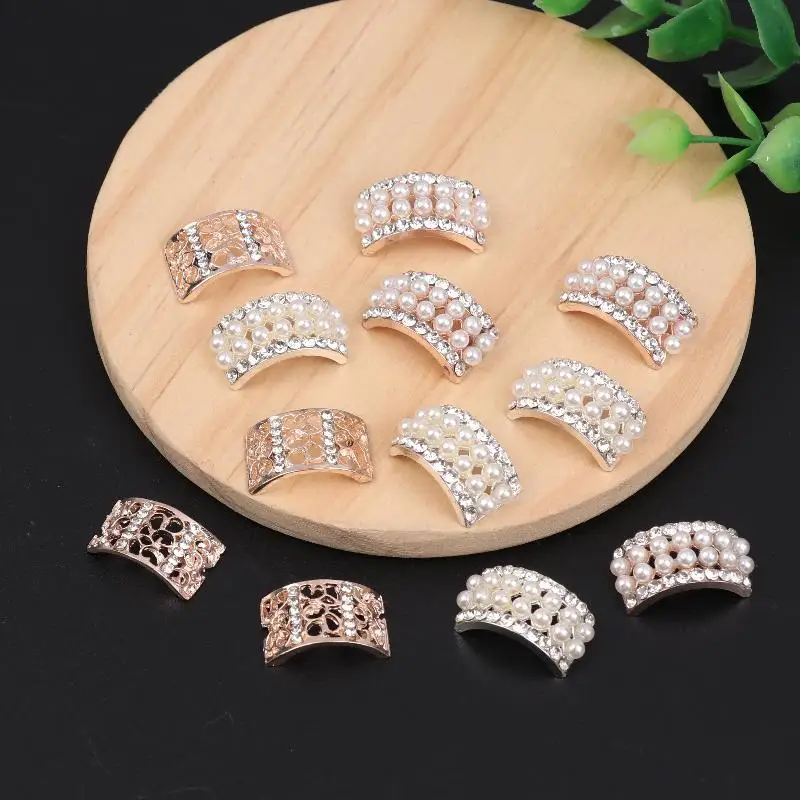 

10Pcs Fashion Craft Pearl Crystal Rhinestone Buttons For Diy Flower Round Cluster Button Wedding Embellishment Jewelry