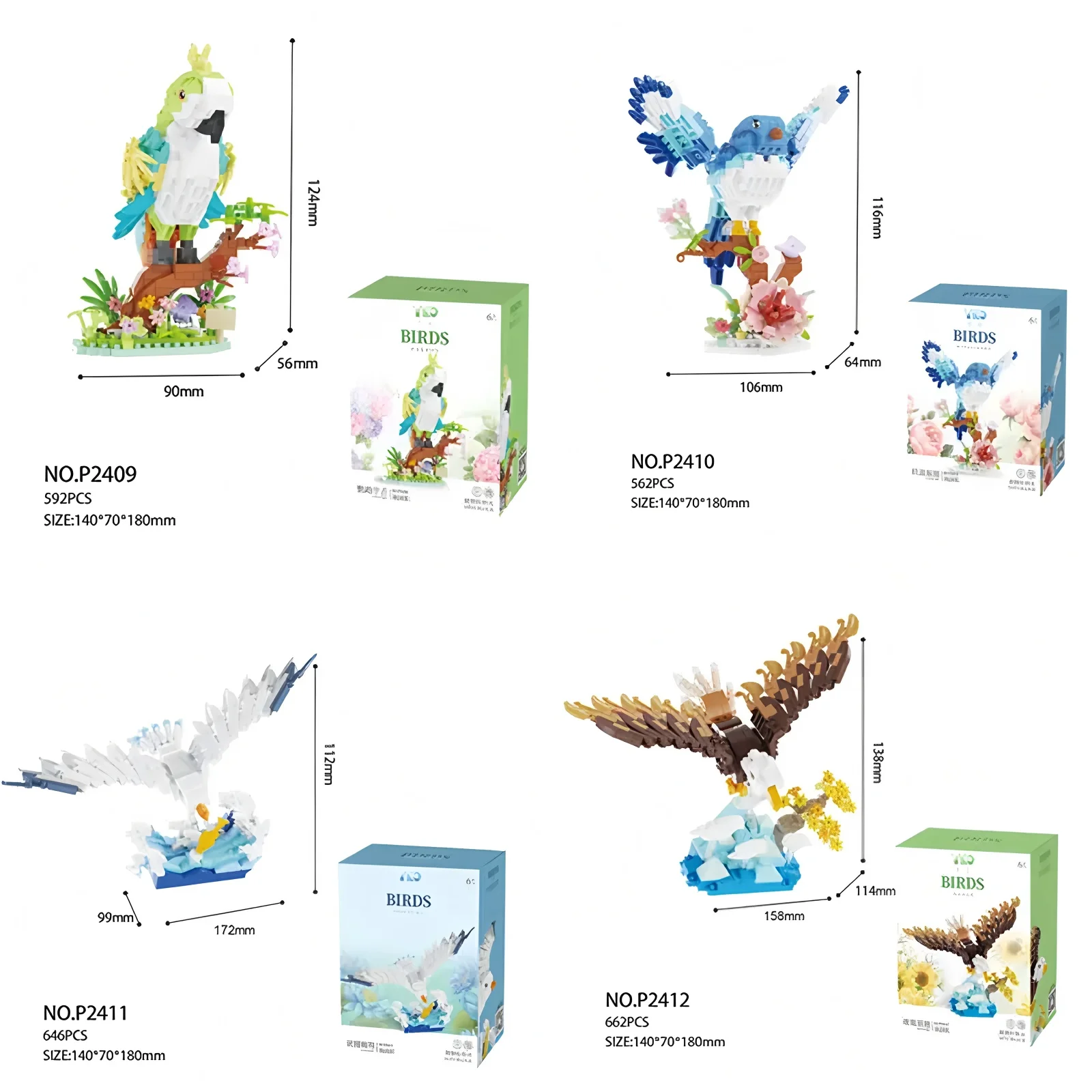 

Набор строительных блоков «Летающая птица», Орел, попугай, чайка, STEM, развивающая игрушка, креативная модель животного, настольный дисплей, подарок для детей