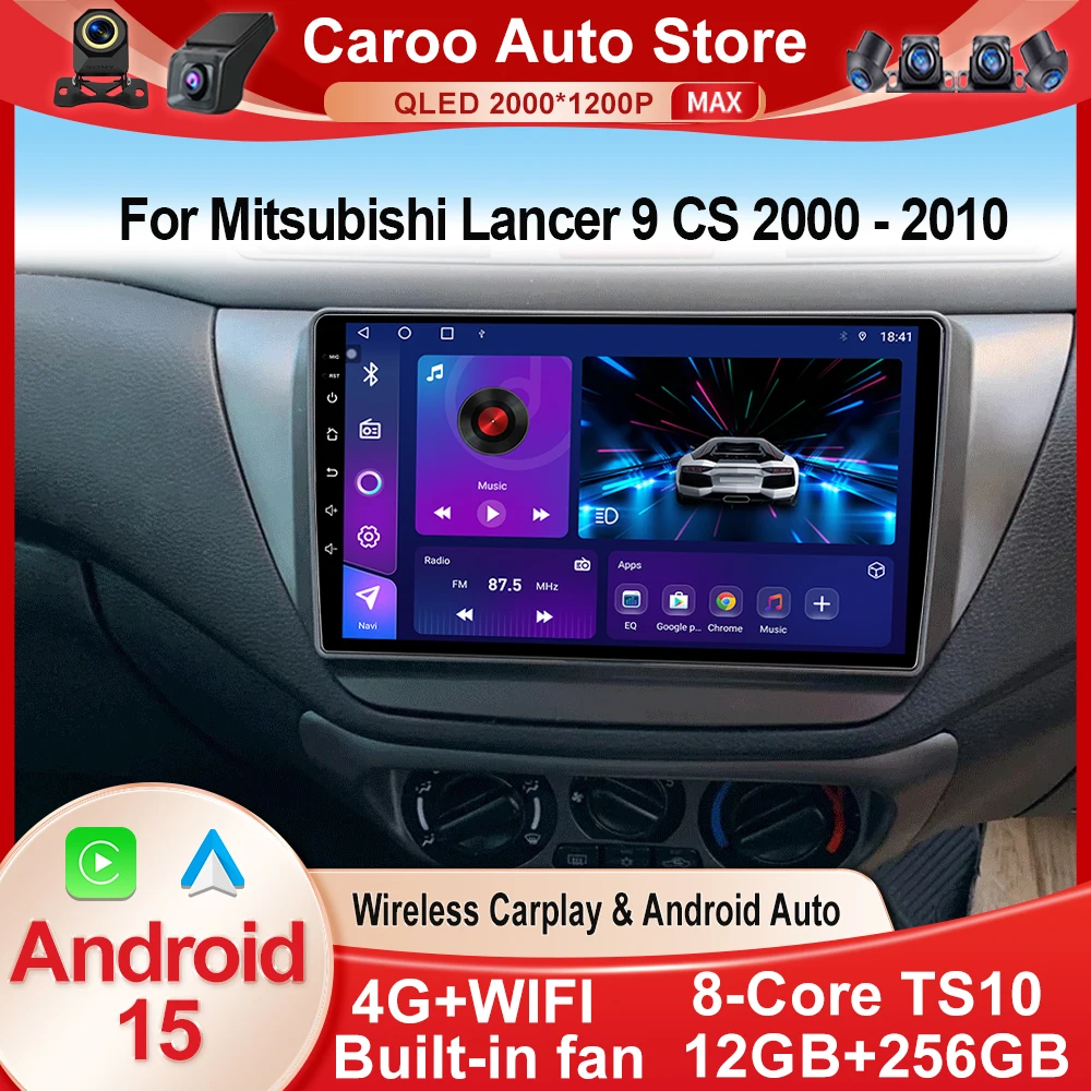 Pour Mitsubishi Lancer 9 CS 2000 2001 2002- 2010 Autoradio Carplay lecteur vidéo multimédia GPS DSP Autoradio QLED No 2din DVD