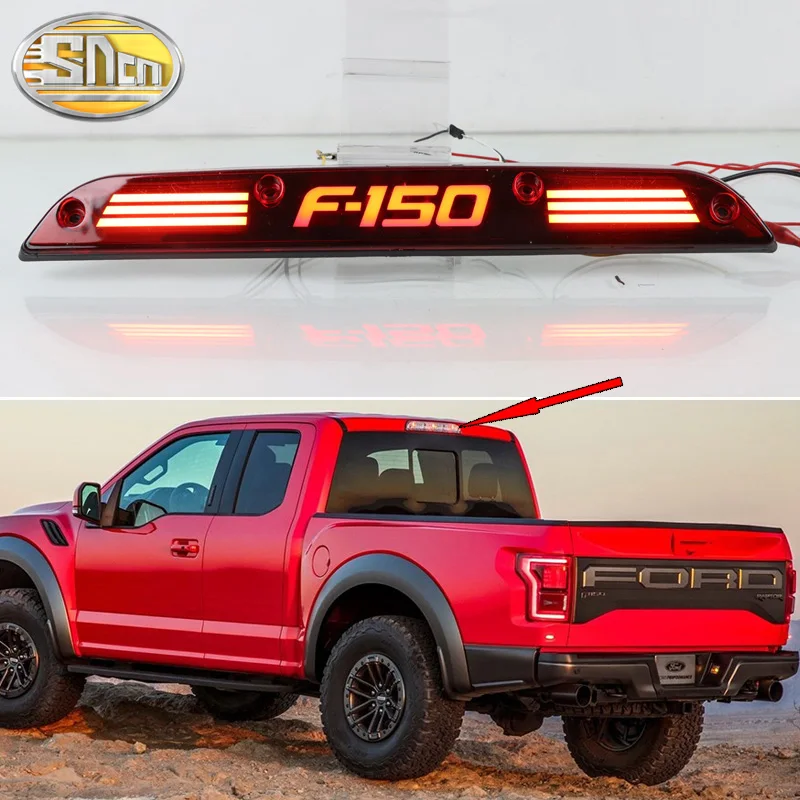 1PCS Exalted Brake Light For Ford Raptor F-150 F150 2016 - 2021 3-in-1 Functions LED Bumper Light Dynamic Turn Light Reflector