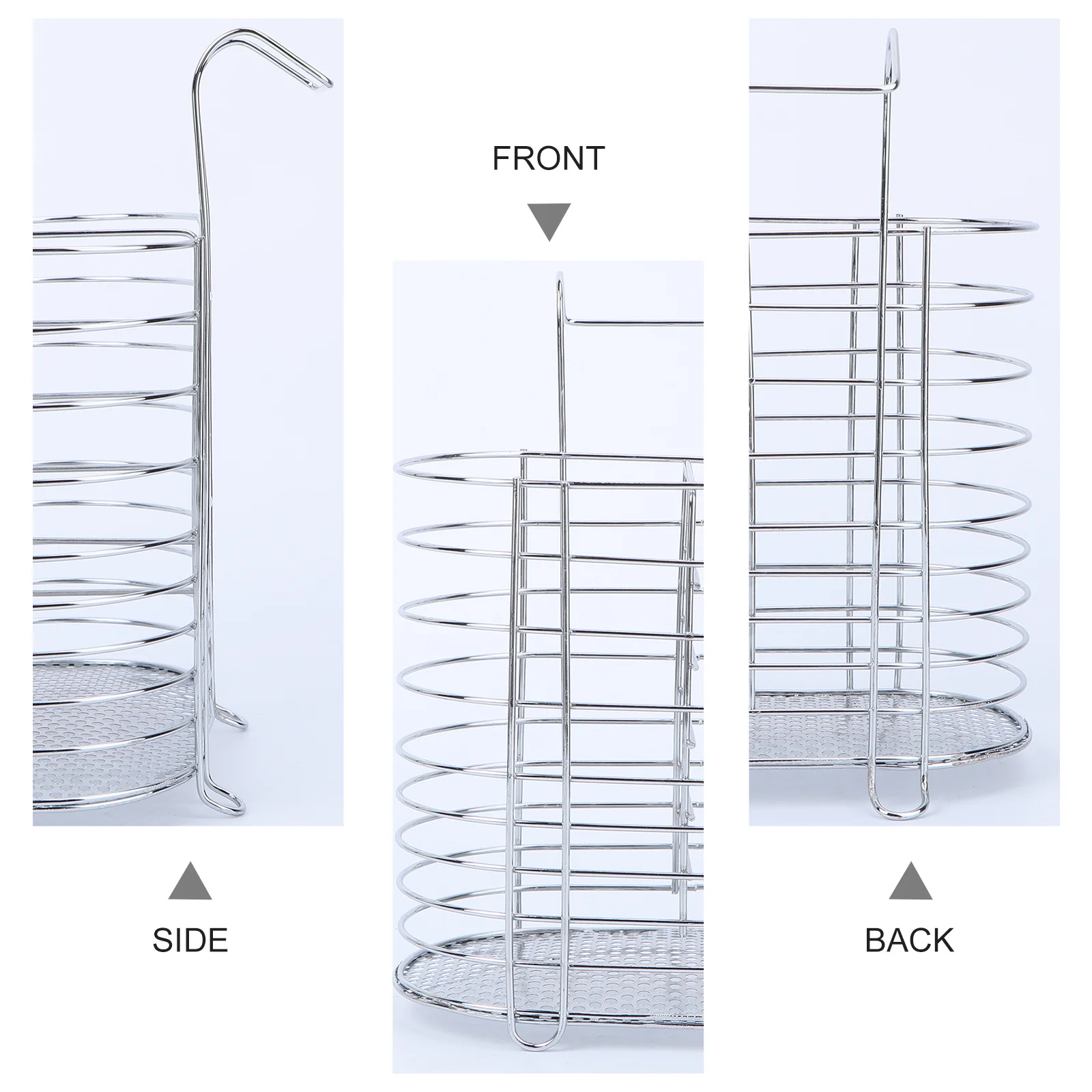 

1pc Utensil Organizer For Chopsticks Spoon Fork Knife Tableware Storage Rack With Drainage Holes Rustproof Wall Mountable