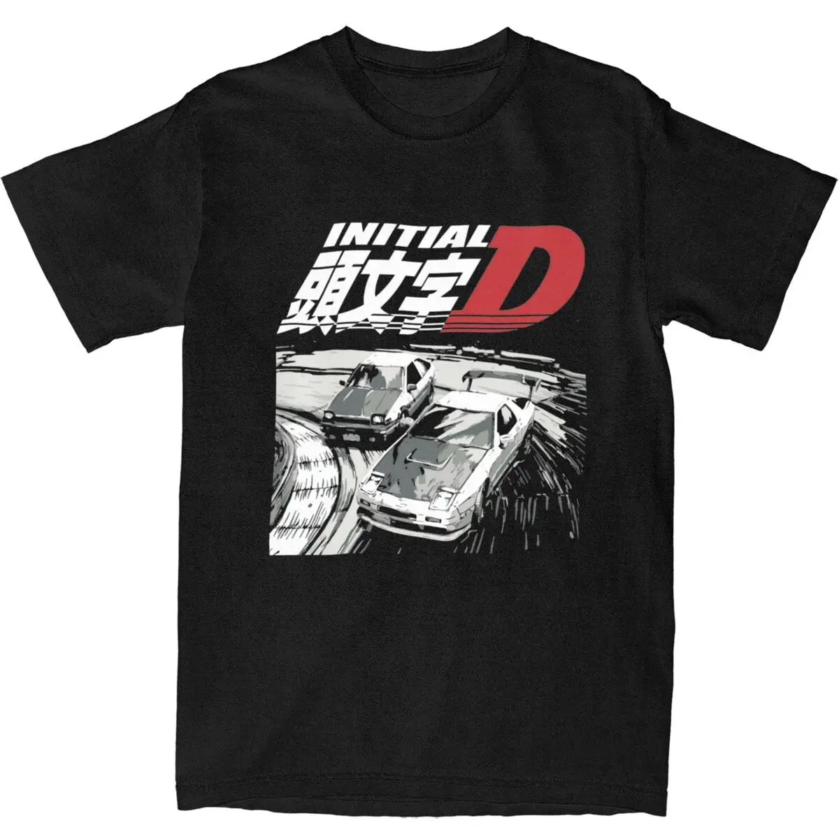 Fashion Initial D Drift Racing AE86 Trueno Vs FC Rx-7 T-Shirts Men Women's 100% Cotton Fujiwara Tofu Tees Shirt Adult Clothing