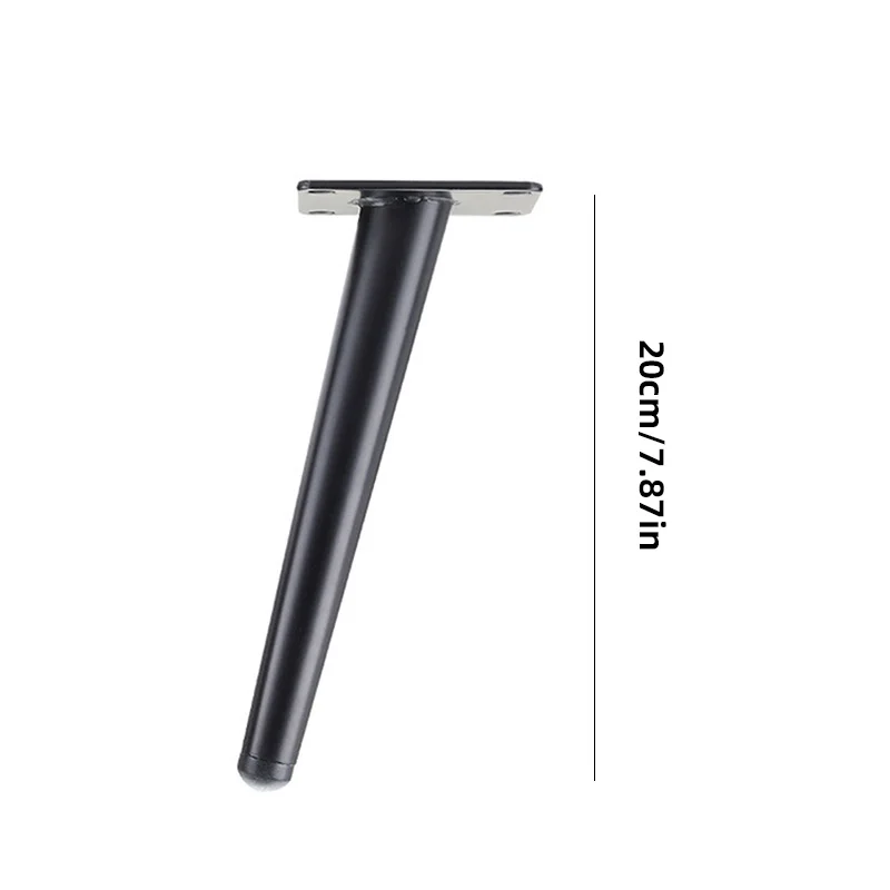 Metal Furniture Legs 20CM Black Inclined Cone Feet Bed Cabinet Table Sloping Feet For Table And Chair Furniture image 6