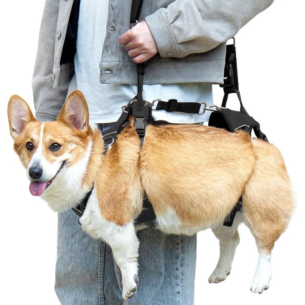 

Средний черный слинг-переноска для собак с ручкой и поддержкой плеч для помощи при мобильности