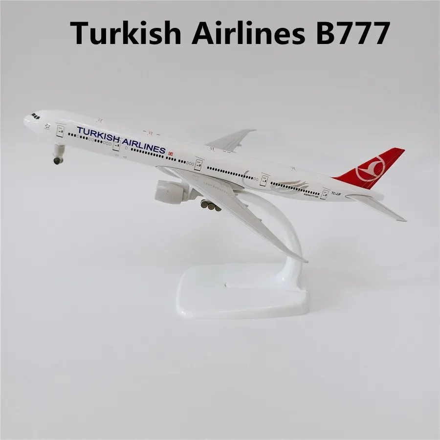 19cm Air Turkish Airlines Boeing 777 B777 Airways Airplane Model Alloy Metal Model Plane Diecast Aircraft w Wheels Landing Gears