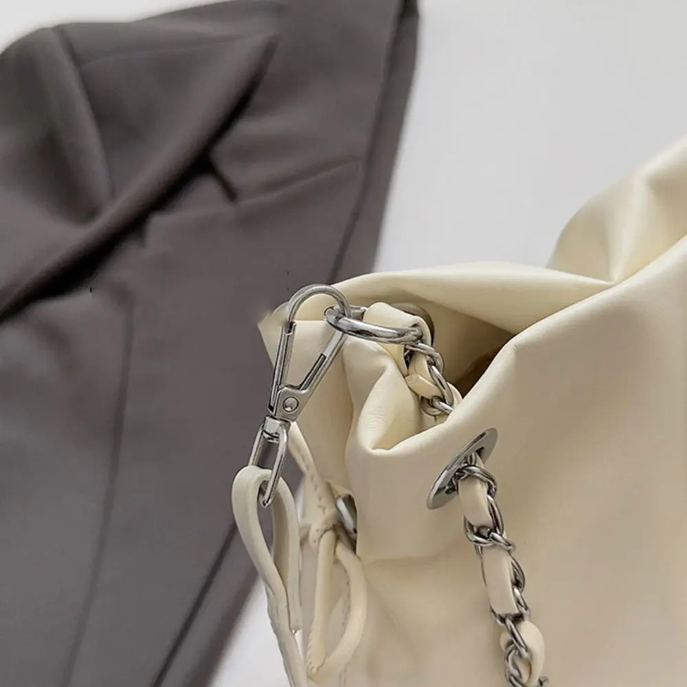 

Корейский стиль, сумки-ведра с цепочками и ручкой, сумка через плечо, большая вместительная сумка через плечо из искусственной кожи, сумки-кошельки, сумка-ведро на шнурке