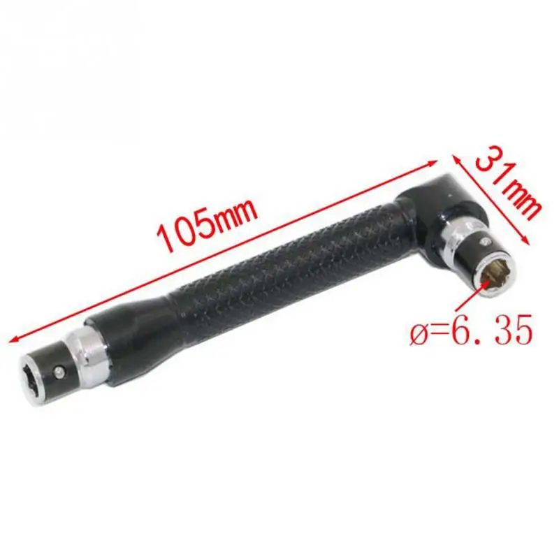 L type 1/4 hexagon screwdriver bit 90 degree double end handle black 6.35 wrench tool