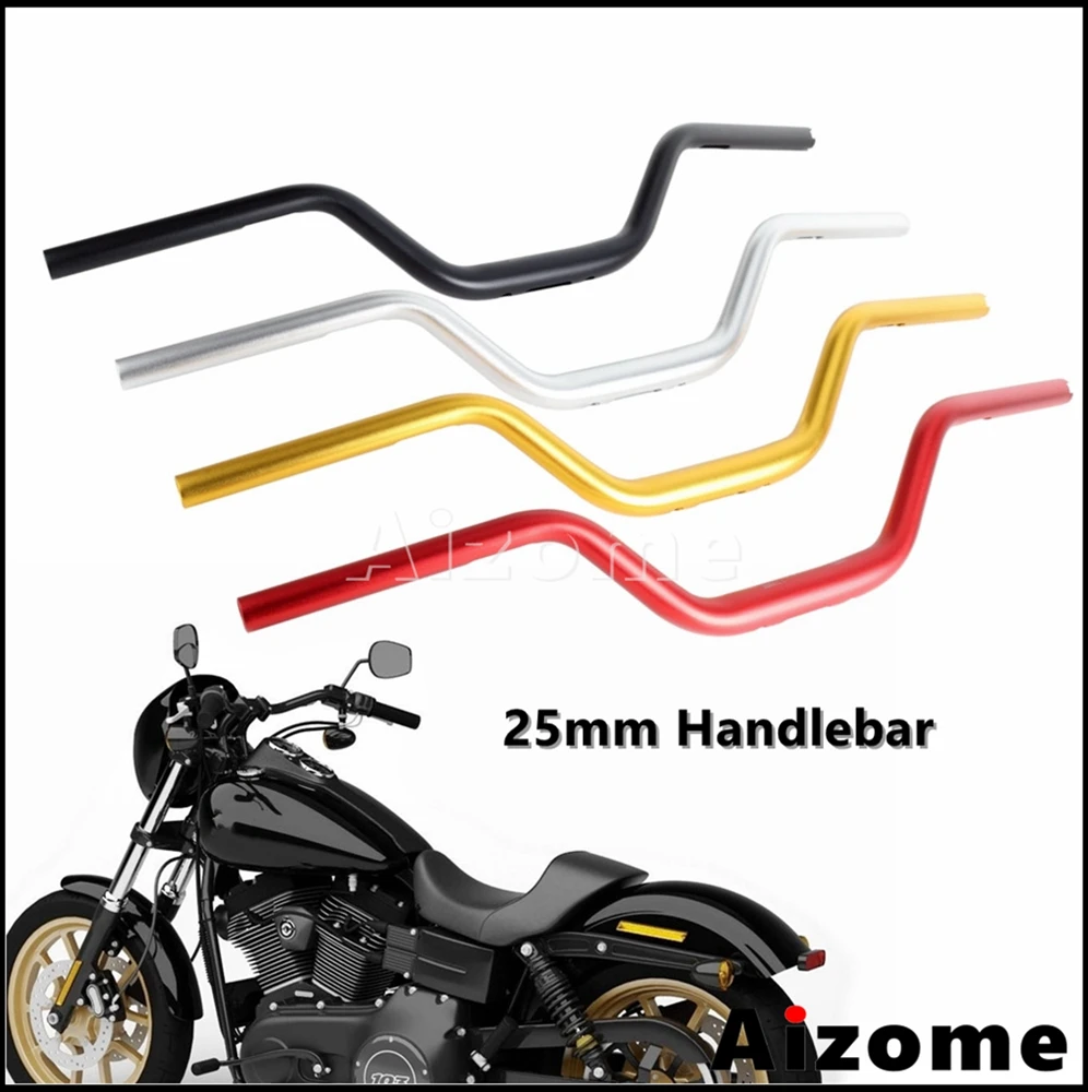 

Universal 25mm Riser Handlebar Motorcycle Tapered Handle Rise Bars For Harley Dyna Street Bob Softail Sportster Custom Chopper