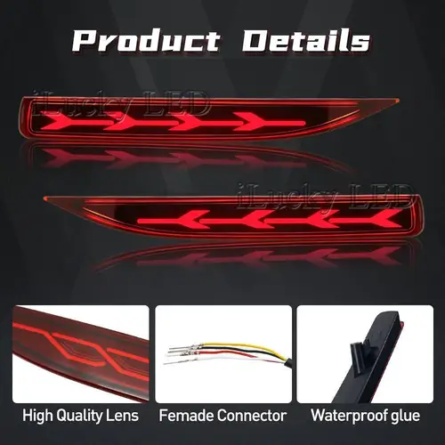 Imagen 2 del producto Luces antiniebla LED para parachoques trasero de coche, 12V, para Toyota Corolla 2019 2020 2021, luz de freno, señal de giro, Reflector de respaldo, luces traseras