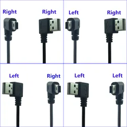 Mini USB Data Cable 25cm Right Left Angle USB 2.0 A Male to Mini USB 5 Pin Left Right Angle Male Cable Cord Adapter Connector
