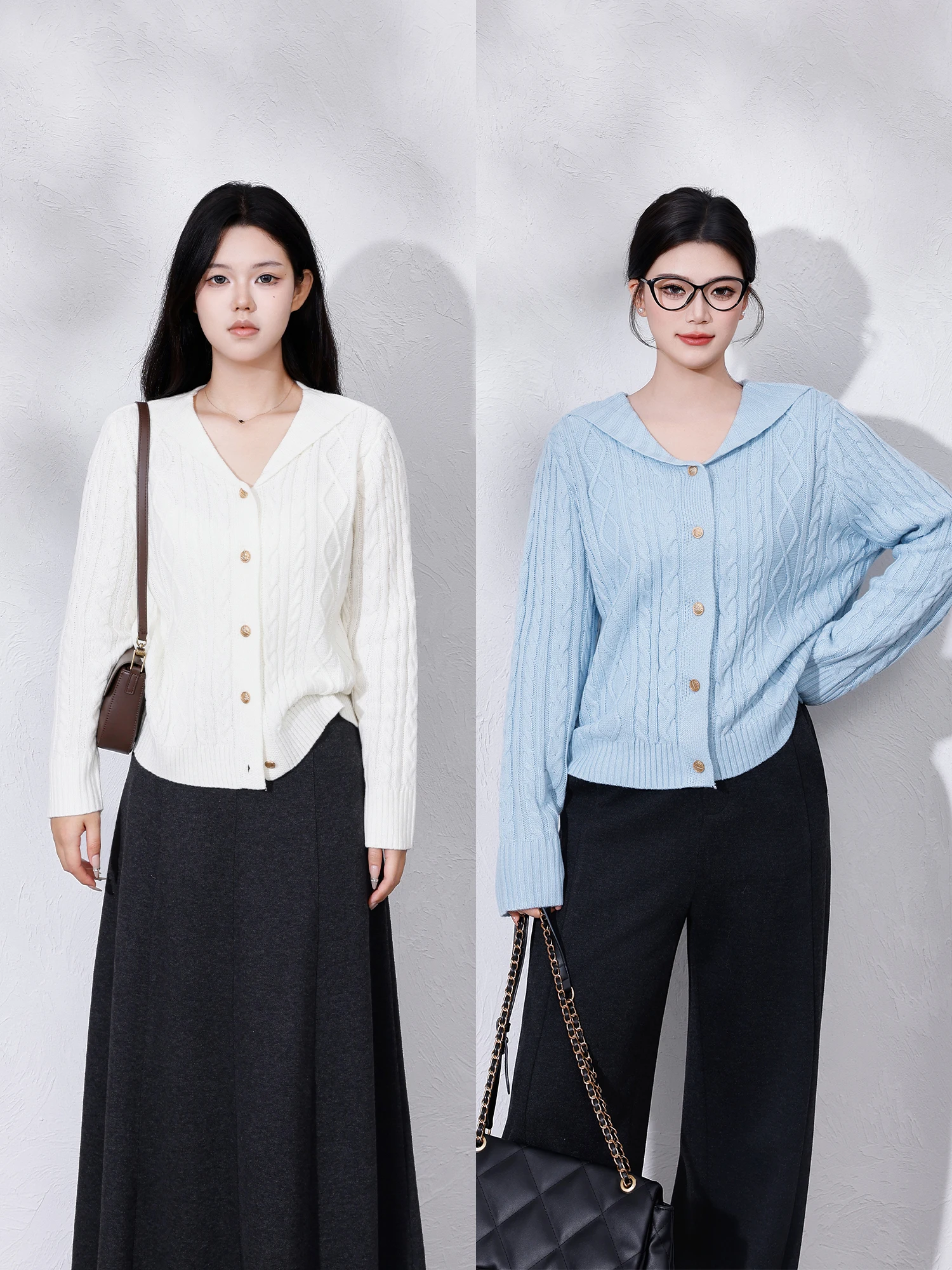 

Женский вязаный свитер большого размера свободного кроя с длинными рукавами, воротником-стойкой, универсальный топ, зимняя модная повседневная кофта во французском стиле