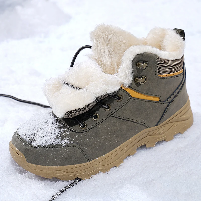 Männer hochwertige Schneeschuhe männliche Wander-Trekking stiefel Winter wasserdichte Plüschs chuhe schwarze Bergsteiger-Turnschuhe Größe 39-48