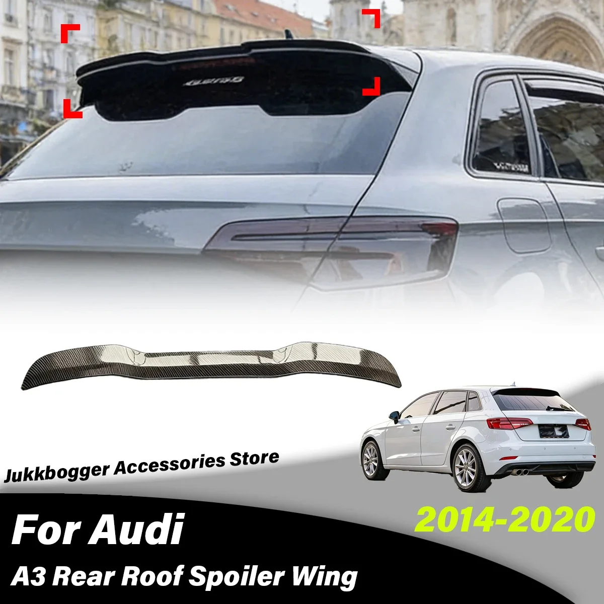 

Для Audi A3 2016-2020: Комплект аксессуаров для модификации и декорации заднего спойлера на крышу автомобиля (фиксированное крыло)