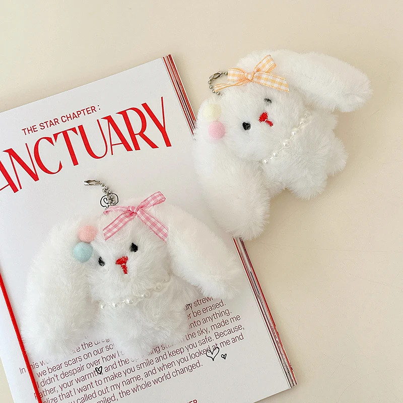 

Cute Plush Bunny Doll Pendant Cartoon Stuffed Long-eared Rabbit Keychain Bag Backpack Hanging Decoration Girl Gifts