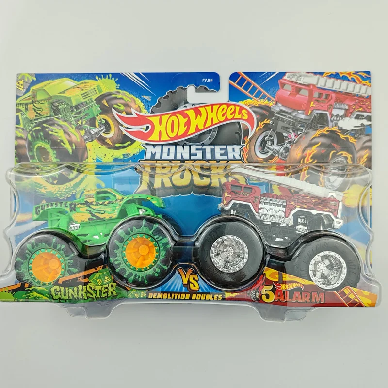 FYJ44 HOT WHEELS 1/64 MONSTE TRUCKS LEOPARD SHARK VS MEGA WREX HW SAFARI VS WILD STREAK GUNHSTER VS 5 ALARM car model