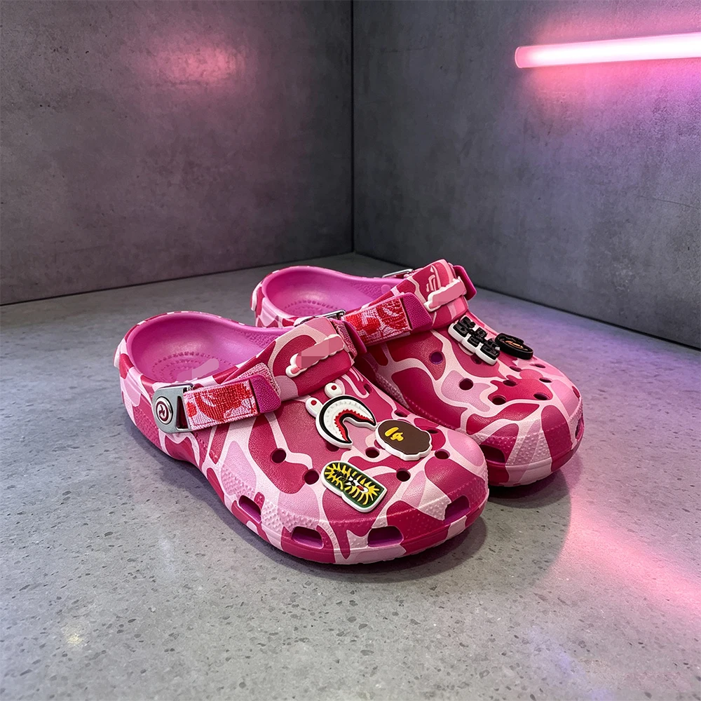 Cartoon Camouflage-Style Couple's Sandals Casual Ankle-Wrap Eva Flip Flops Shoes Outdoor Beach Holey Shoes Slippers Teen Gift