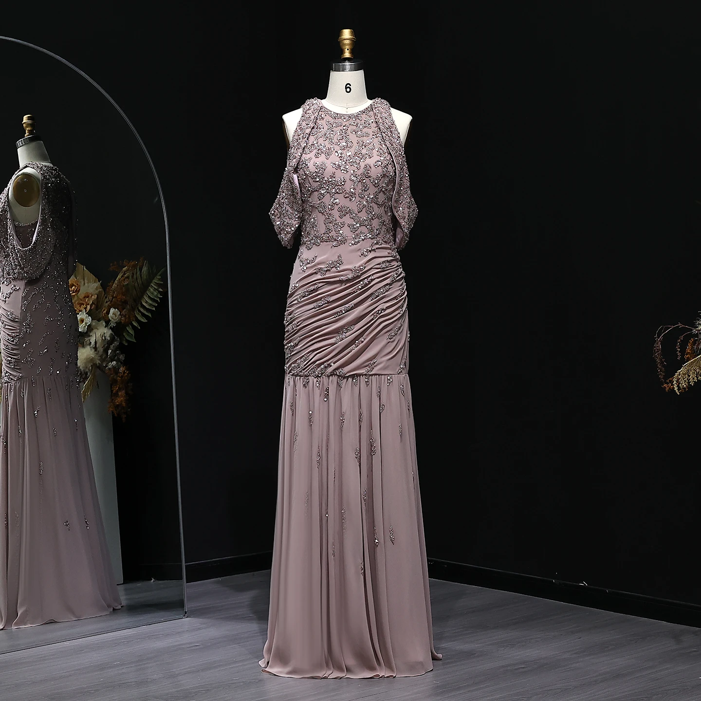 Sharon disse elegante fora do ombro sereia malva vestido de noite para o casamento feminino luxo frisado formal vestidos de festa ss559 personalizado