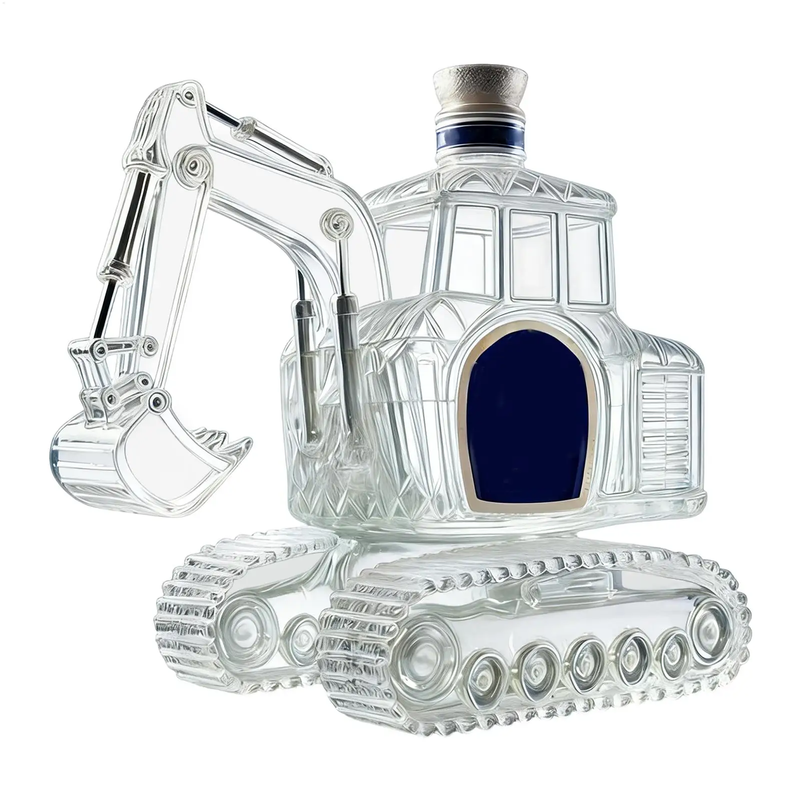 Whiskey Bottle 350ml Excavator Shaped Pourer Dispenser Glass Liquor Decanter Statue For Bourbon Home Bar Fathers Birthday
