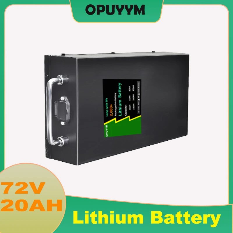 

Lithium 72V 20AH Li-ion Battery 1300W-2500W Free Charger for Electric Vehicle Portable Power Station Golf Cart