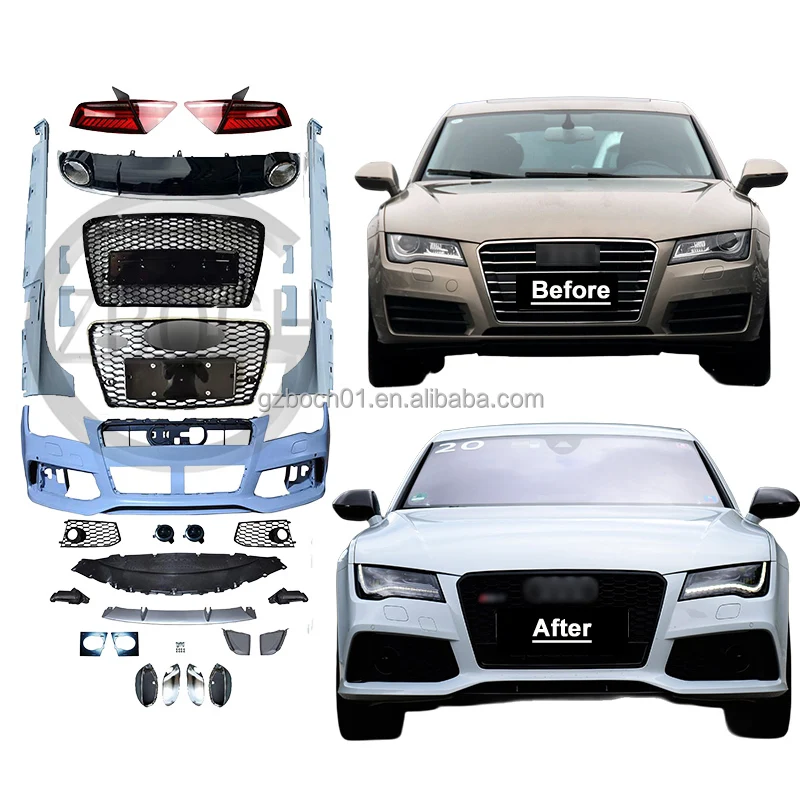 

По выгодной цене, комплект кузова для Audi A7 S7 face kit, модификации Rs7 2011-2015, задние фары, передний бампер с решеткой