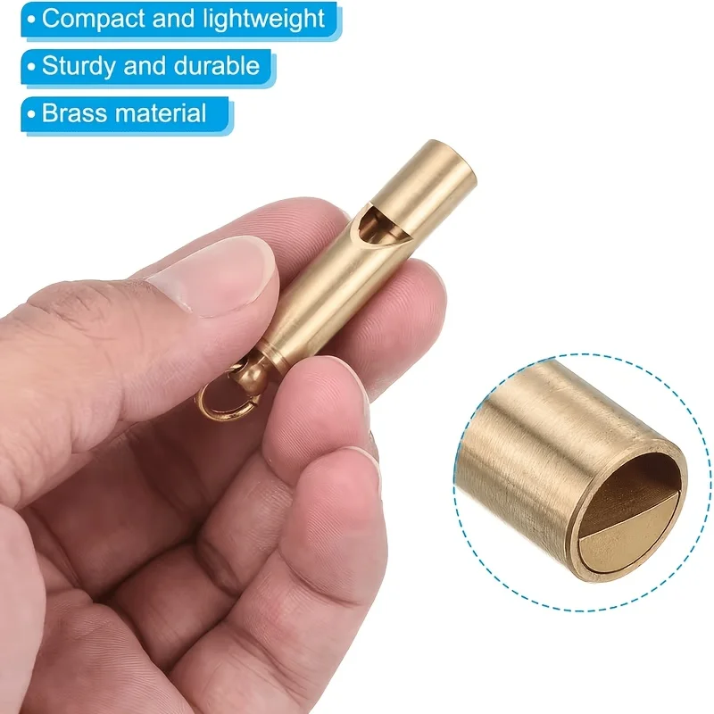 8pcs Loud Emergency Survival Whistles – Heavy-Duty Gold Construction with Clear Ring Design, Suitable for Outdoor, Camping