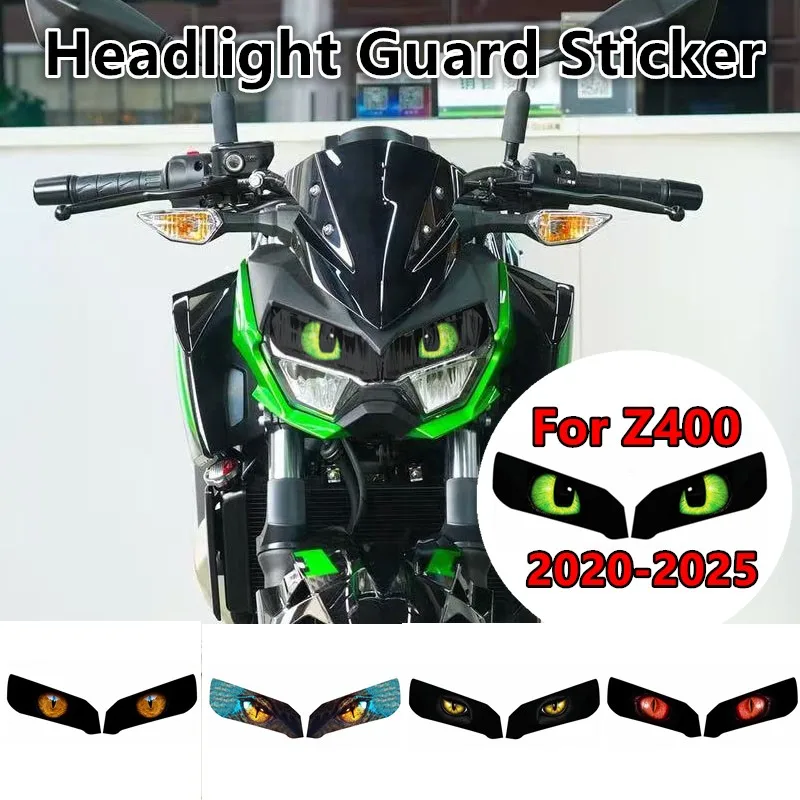 

Fit For KAWASAKI Z400 2020-2025 23 24 Waterproof Motorcycle Headlight Guard Stickers Head Light Protective Decals Accessories