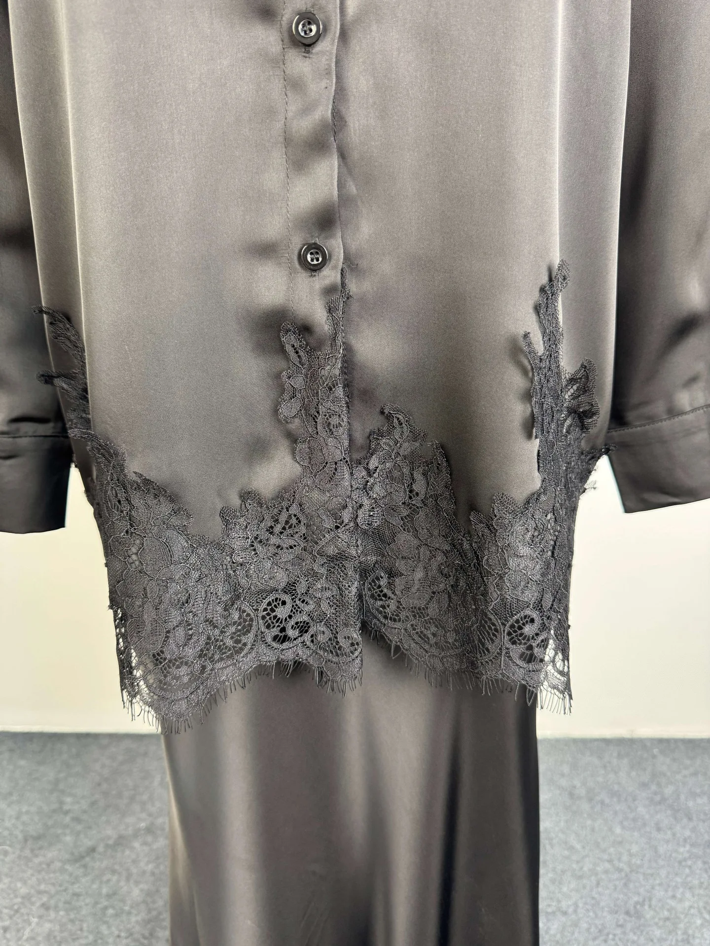 Women Two Piece Sets Skirt Set Turn Down Collar Lace Sexy Full Sleeve Tops Long Skirts High Waist Y2k Streetwear Elegant Work